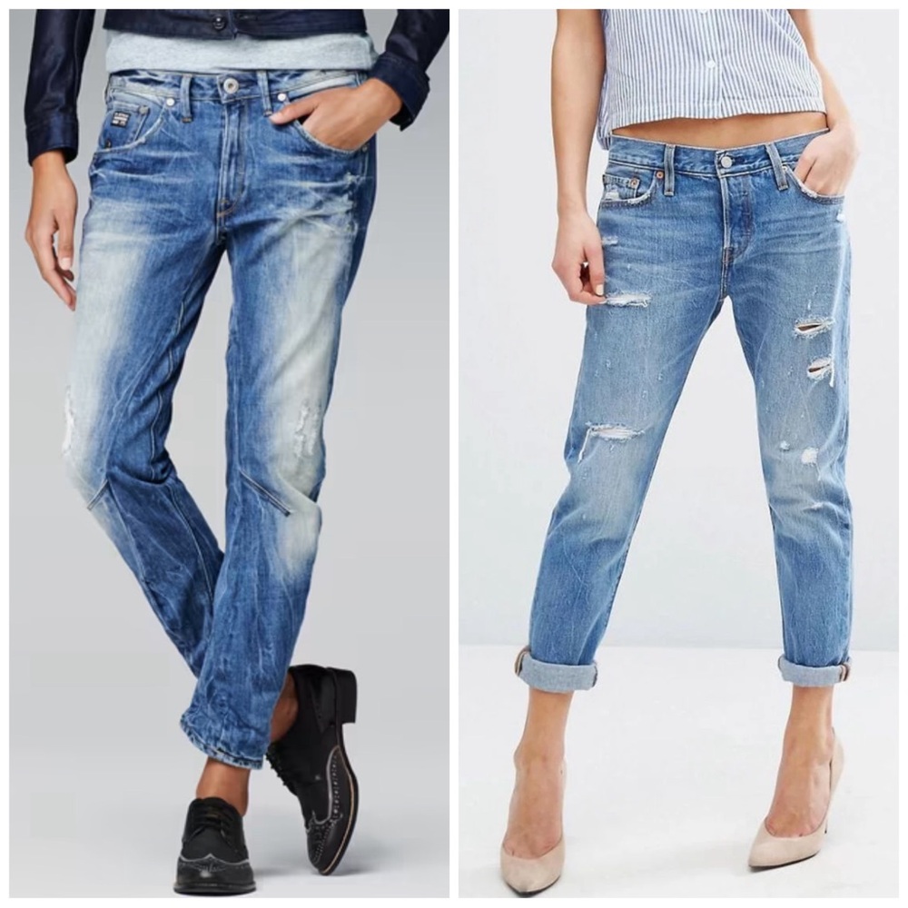 <LOT OF 2 PAIRS> G-Star Arc 3D Kate Tapered (25) & Levi’s Boyfriend Jeans (26)